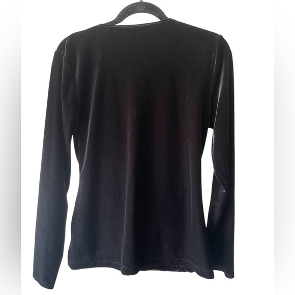 J Crew Mercantile Black Faux Wrap Long Sleeve Top Size Large - Picture 2 of 4